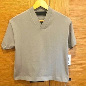 Fear of God Essentials | Kids V Neck T-Shirt | Color 'Seal' | Youth 6/7